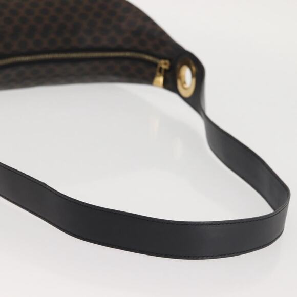 CELINE Macadam Canvas Shoulder Bag Pvc Leather Black Gold - Picture 7 of 12